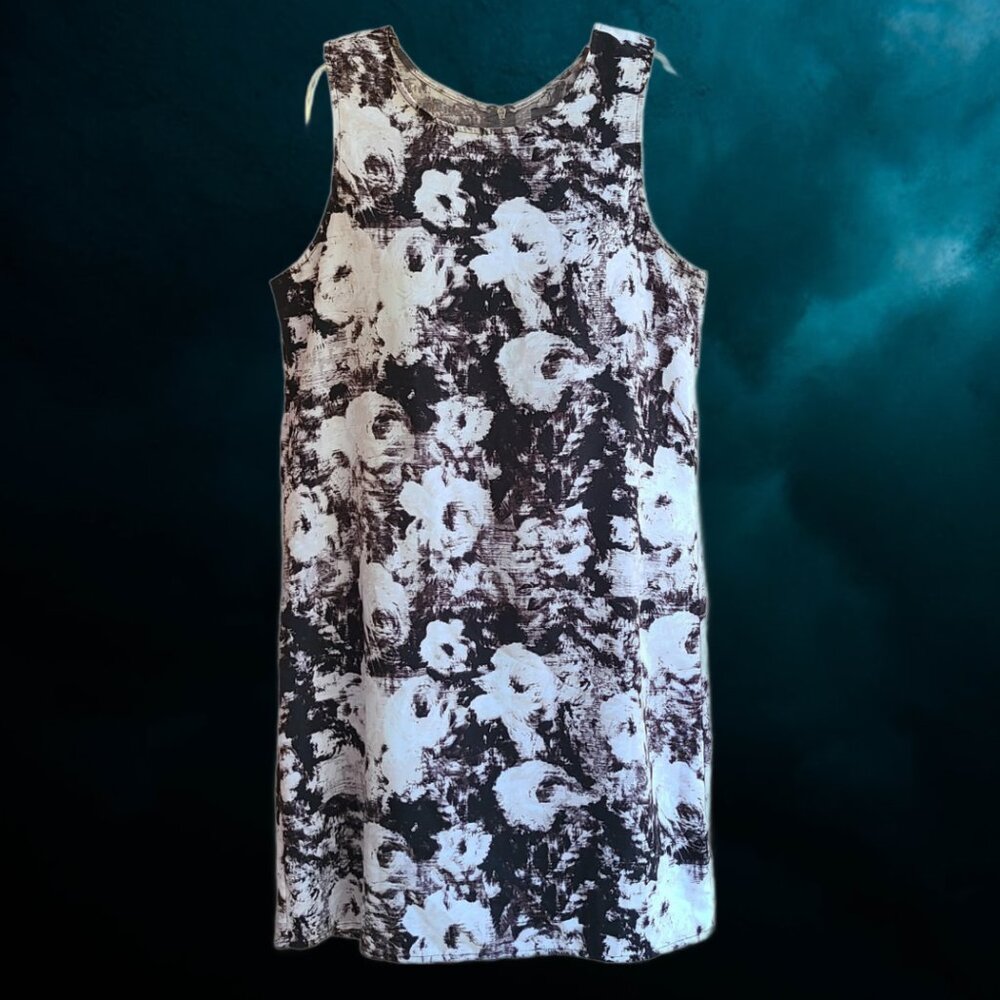 GAP Womens Size M Sleeveless Tank Dress Back Zip Gray Tie Dye